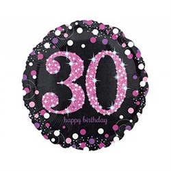 Шар фольга 18" НВ Sparkling Birthday 30 pink S55 (An) - фото 7030