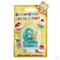 Свеча в торт С днем рождения "6" (4,5х7см) SL - фото 7491