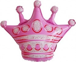 Шар фольга Фигура (30''/76 см) Фигура, Корона, Розовый /Дб - фото 9314