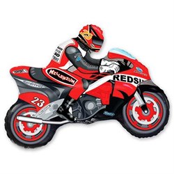 Шар фольга Фигура Мотоциклист красный 11 (FM) - фото 9349