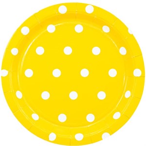Тарелки Горошек Желтая 17см 6 шт /G