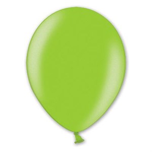 шар 14" Салатовый (Lime Green) блестящий наполнен гелием и обработан Hi-Float'ом