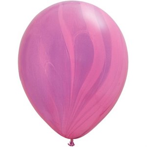 шар 14" Агат, Розово-фиолетовый (Pink Violet), матовый наполнен гелием и обработан Hi-Float'ом