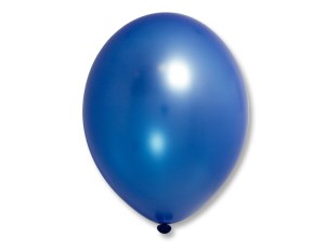 Шар 14" Синий (Blue) блестящий наполнен гелием и обработан Hi-Float'ом