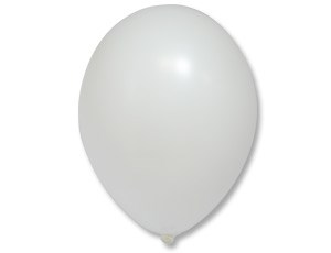 Шар 14"  Белый (White) матовый наполнен гелием и обработан Hi-Float'ом