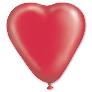 Шар фигурный Сердце 16" 44 см Красное прозр наполнен гелием и обработан Hi-Float'ом