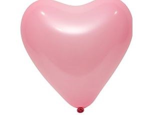 Шар фигурный 14" Сердце, Розовый (Pink), матовый наполнен гелием и обработан Hi-Float'ом