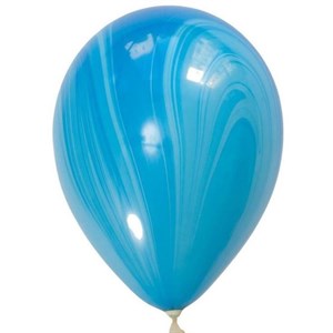 Шар 14" Агат, Сине-голубой (Blue), матовый наполнен гелием и обработан Hi-Float'ом