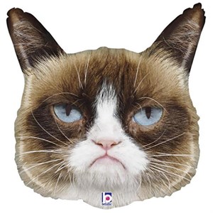 Шар фольга Фигура Grumpy Cat Сердитая Кошка (Bet)