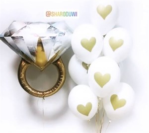 Набор шаров для влюбленных №22 Облако из 10шаров +кольцо (комплект)