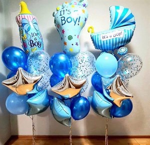 Набор шаров на рождение мальчика Три фонтана по 10 шаров №11 (комплект)