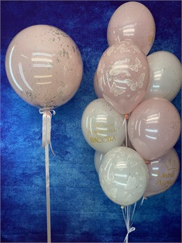 Фонтан из 10 шаров + Шар Deco Bubble 60 см стеклянный №350а а350