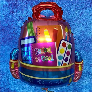 Шар фольга ФИГУРА Рюкзак школьный розовый (К) 1207-5340