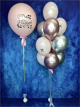 Фонтан из 10 воздушных шаров + Шар Гигант 