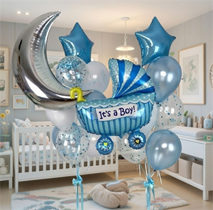 2 Фонтана из 10 воздушных шаров + Коляска + Месяц №302а а302