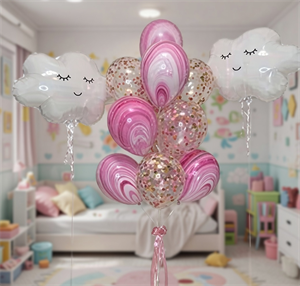 Фонтан из 10 воздушных шаров + 2 Облака №304а а304