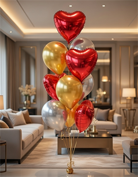 Облако из 10 воздушных шаров для влюбленных №1 (комплект) Н-рШдВл-1