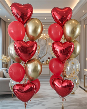 2 облака по 13 воздушных шаров для влюбленных №4 (комплект) Н-рШдВл-4