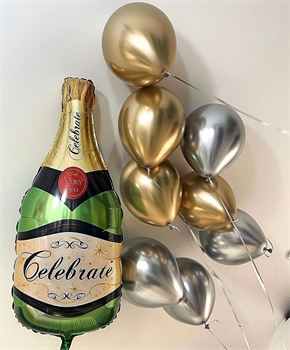 Облако из 8 воздушных шаров + Бутылка Вина №6а а6