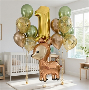 2 Фонтана по 6 воздушных шаров + Цифра + Олень №267ат а267т