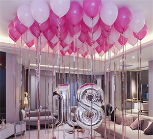 Воздушные шары под потолок 70шт + 2 Цифры на грузиках №632а а632