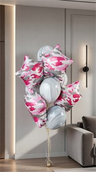 Фонтан из 10 воздушные шары на 23 февраля №656а а656