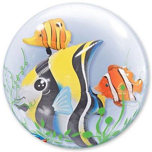 Шар п/э BUBBLE 22" ИНСАЙДЕР Рыбы Тропические (QL)