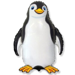 Шар фольга Фигура Счастливый пингвин черн 11 (FM)