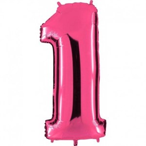 Шар фольга Фигура ЦИФРА 1 Pink 40" (Gr)