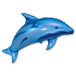 Шар фольга Фигура Дельфин голубой 11 (FM)