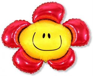 Шар фольга Фигура Цветок улыбка цветн лепестки 5 (QL)