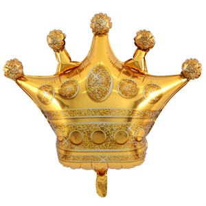 Шар фольга Фигура Корона золото 6 (QL)