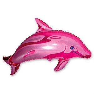 Шар фольга Фигура Дельфин розовый 11 (FM)