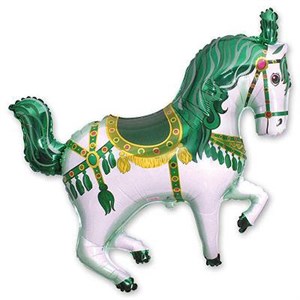 Шар фольга Фигура Лошадь цирковая зеленая 11 (FM)