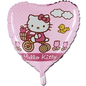Шар фольга 18" Hello Kitty на велосипеде (FM)