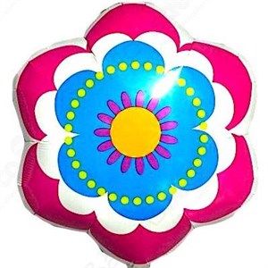 Шар фольга 18" Цветок весенний розов-голуб S50 (An)