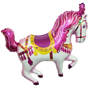 Шар фольга Фигура Лошадь цирковая розовая 11 (FM)