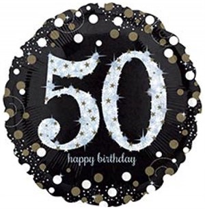 Шар фольга 18" НВ Sparkling Birthday 50 gold S55 (An)