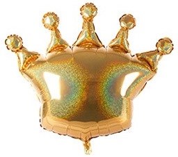 Шар фольга Фигура Корона золотая голография 36" (BL)