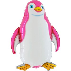 Шар фольга Фигура Счастливый пингвин роз 11 (FM)
