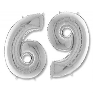 Шар фольга Фигура ЦИФРА 6/9 Silver 26" (Gr)