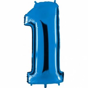 Шар фольга Фигура ЦИФРА 1 Blue 40" (Gr)