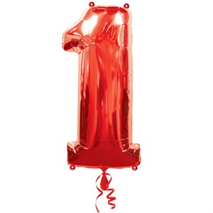Шар фольга Фигура ЦИФРА 1 Red (An)