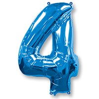 Шар фольга Фигура ЦИФРА 4 Blue 40" /Fm
