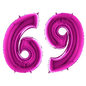 Шар фольга Фигура ЦИФРА 6 Pink 40" (Gr)
