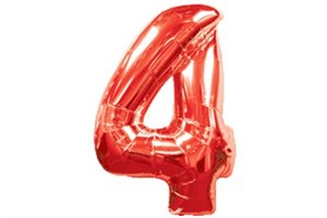 Шар фольга Фигура ЦИФРА 4 Red (An)