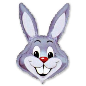 Шар фольга Фигура Кролик серый 8 (FM)