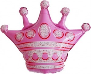 Шар фольга Фигура (30''/76 см) Фигура, Корона, Розовый /Дб