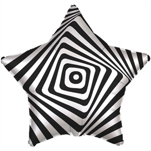 Шар фольга 18" Иллюзия черно-белая (Ag)