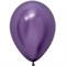 Шар 14" Фиолетовый (Purple), зеркальный наполнен гелием и обработан Hi-Float'ом - фото 10570